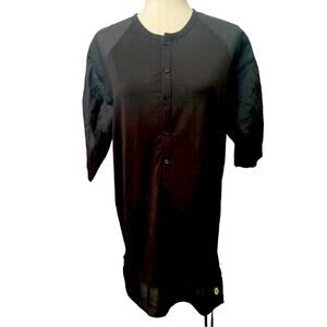 SALE! Ron Tomson Capsule Black Cotton/Linen Tunic L